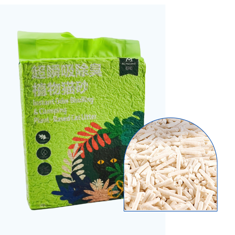 High quality wholesale 6l broken premium bulk crushed beads my tofu cat litter sand 1 ton flushable tofu-cat-litter
