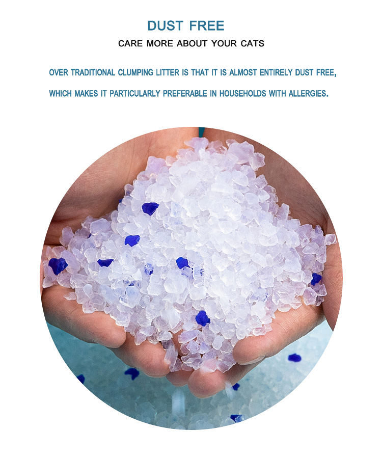 wholesale custom pet cleaning crystal silica gel litter kitty sand silica cat litter