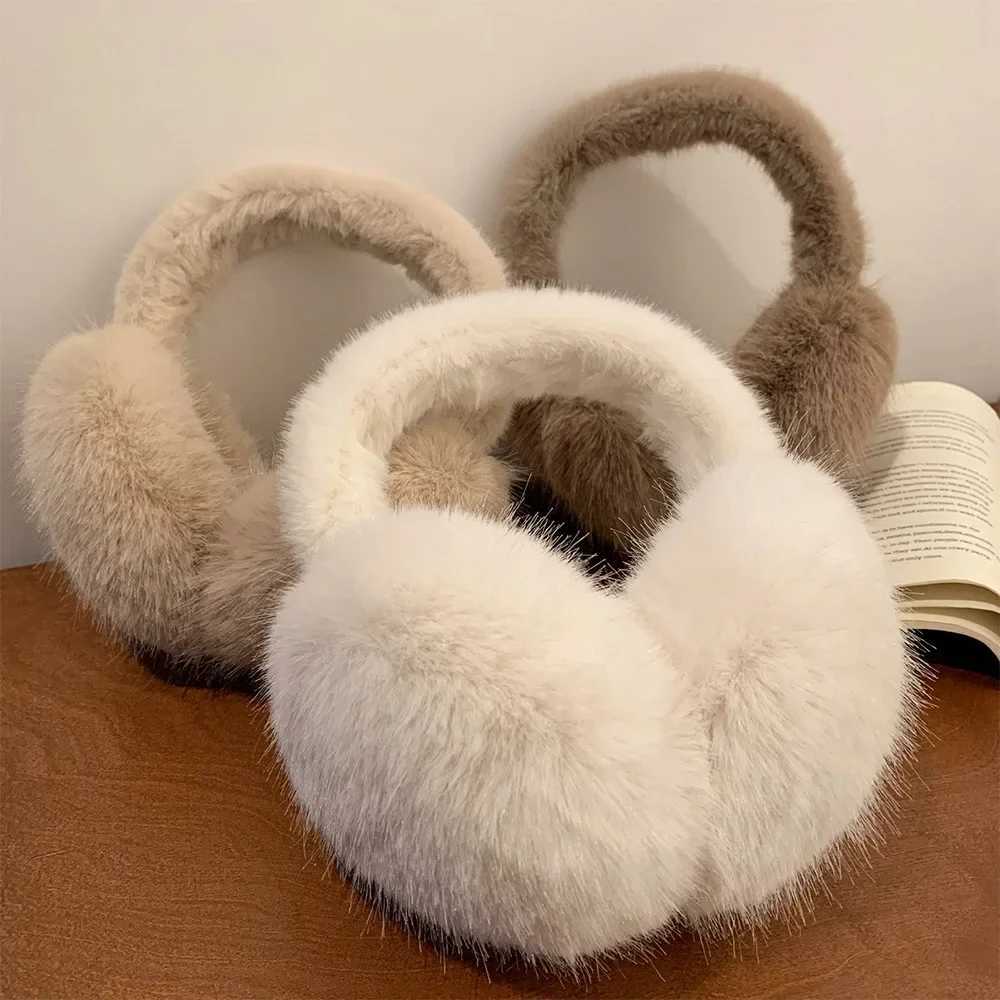 1PC Solid Color Soft Plush Ear Warmer Winter Warm Earmuffs Fashion Ear Cover Outdoor Cold Protection Ear-Muffs Folding EarflXJ241126