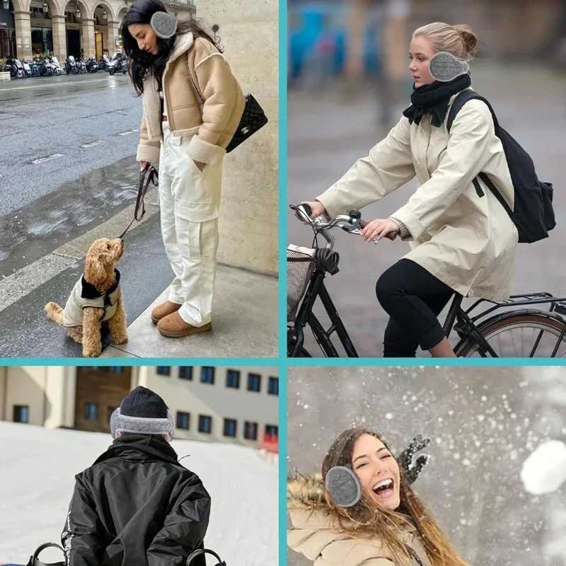 Unisex Warm Knit Earmuffs Winter Outdoor Ear Warmer Thicken Plush Winter Warm Fleece Earmuff Outdoor Warmer Cycling Ear MuffsXJ241126