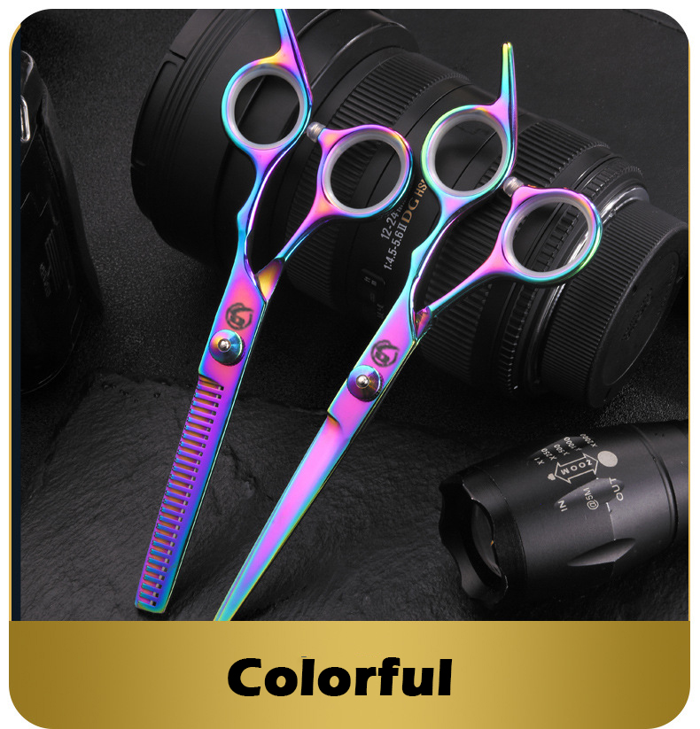 Pet Grooming Scissors Stainless Steel Cats and Dogs Hair Seam Scissors Up and Down Curved Scissors Sharp Haircut Pet Tool Set