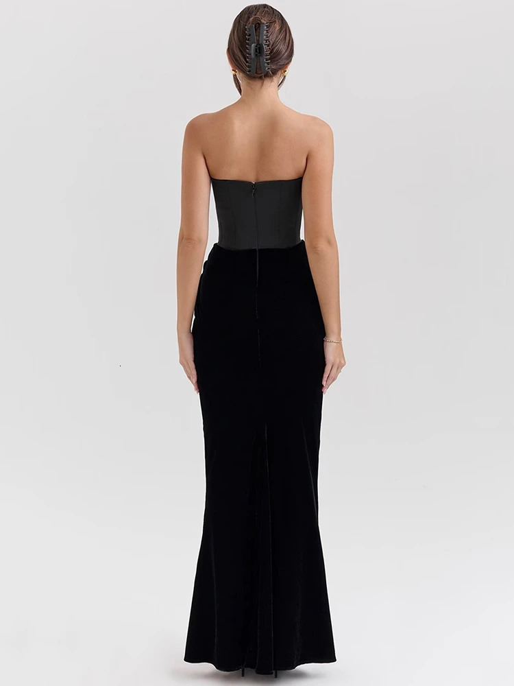Mozision Offshoulder Strapless Sexy Maxi Dress For Women Elegant Sleeveless Backless Bodycon Club Party Evening Long 241112