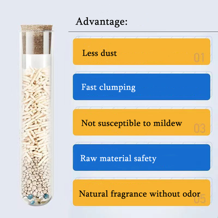 Natural Strong-Clumping Cat Litter Odor Control Dust-Free Mixed Starch Flushable Corn Starch Cats Toilet