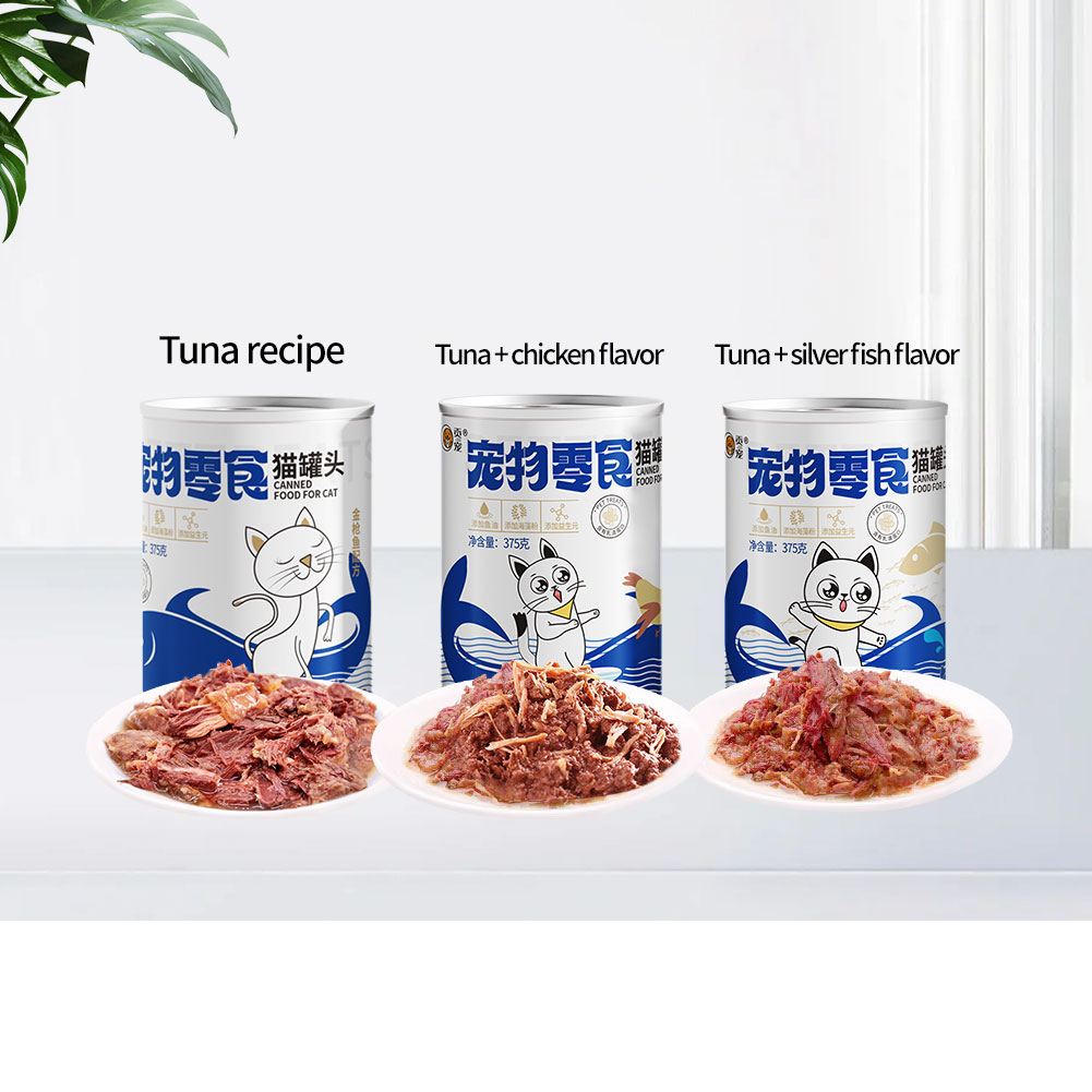 Factory Direct Price Tuna Flavor Canned Cat Food Kitten Food Health 375g Canned Tuna Cat For All Life Stage