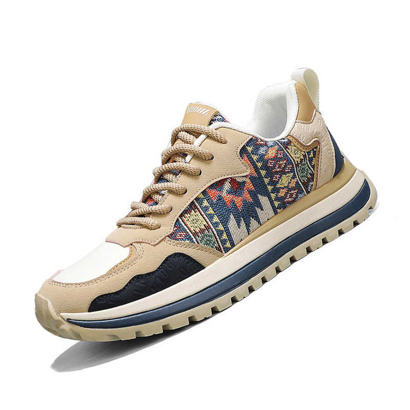 High Quality National style printed embroidered board shoes autumn and winter new mens shoes fashionable and trendy sports shoes anti slip casual shoe