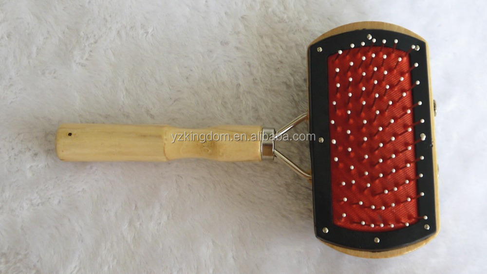 Dogs accessories in China dual sides wood handle pet cat animal poodle hair grooming combo brush
