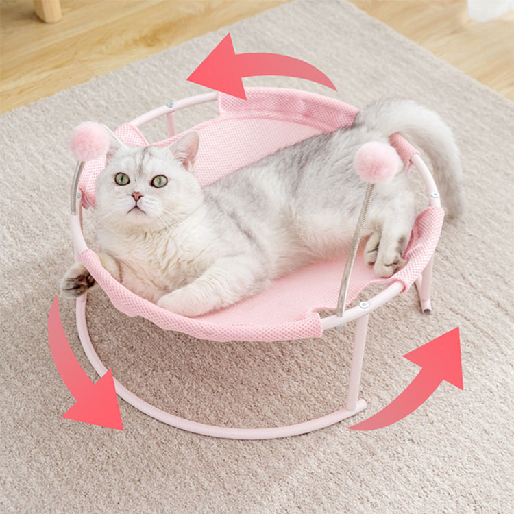 Breathable Mesh Luxury Cat Bed Washable Pet Bed durable cozy round fluffy pet hammock memory foam pet bed for Cat