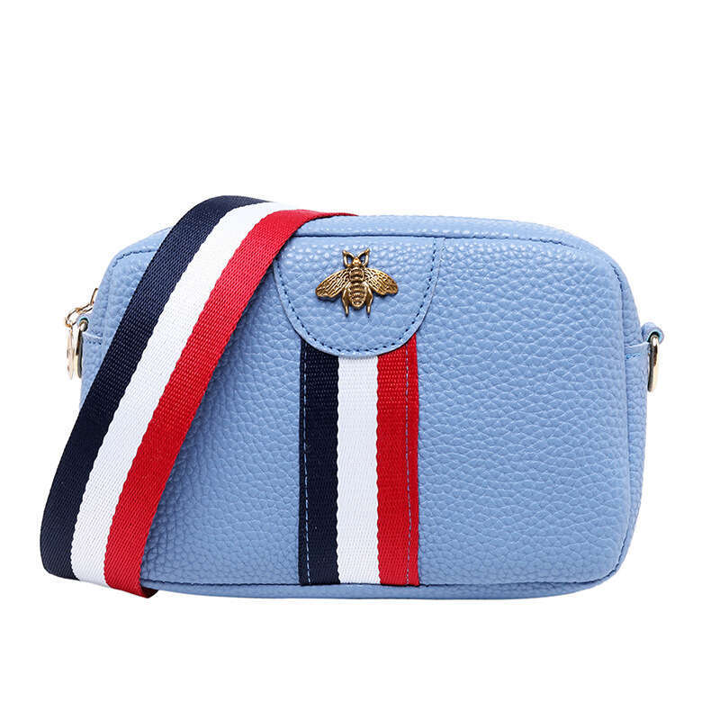 2023 Japan and South Korea New Women's Casual Square Single Shoulder Crossbody Fresh Colored Ribbon Phone PU Small Bag