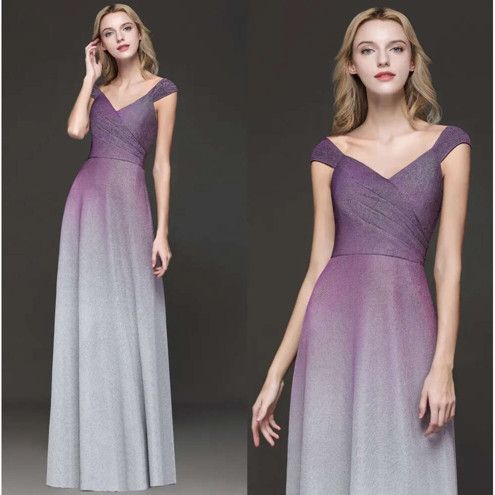 Sleeves A Cap Sequins E Long Prom Gradient Color Ruched Or Length Formal Party Evening Dresses Real Image Cps 6660306