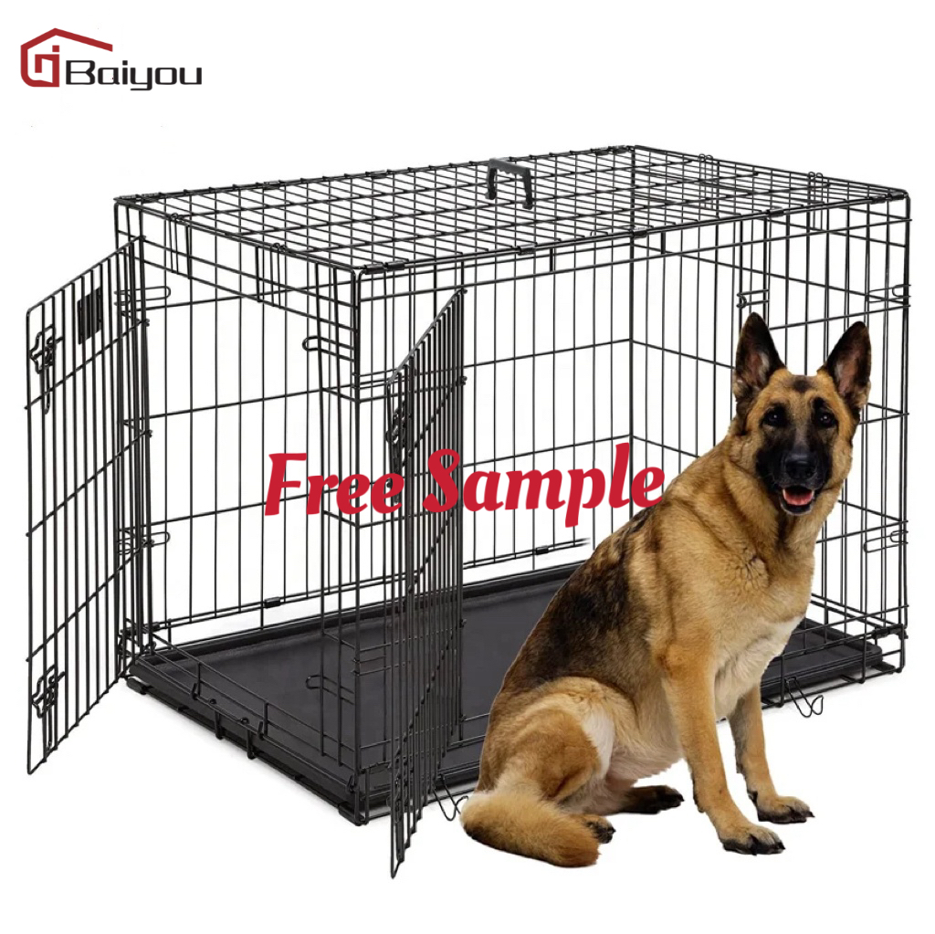 Wholesale custom double doors 48 inch metal large pets crates dog cages