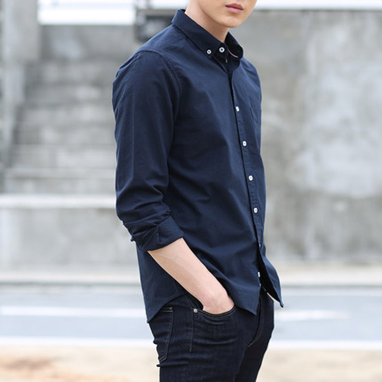 Men's Casual Shirts Spring Men Blouses 60%Cotton Slim Fit Harmont Embroidery Shirt Blaine Long Sleeve