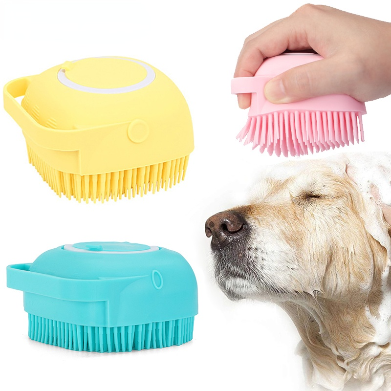 Dog Bath Massage Brush Soft Silicone Pet Shampoo Massager Brush Puppy Cat Shower Comb Bathroom Grooming Tool Pet Accessories