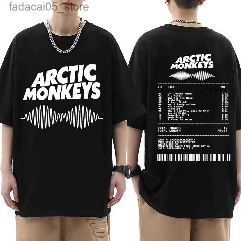 Men's T-Shirts Arctic Monkey Inspired T-shirt - Album List Graffiti Printed Retro Mens Hip Hop Punk Short Sleeve Q240425