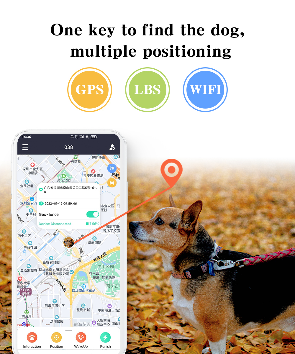 Smart Easy Wearable 24h Pet Gps Tracker 201 with Collar, Health Master Smart Waterproof Dog Activity Tracker