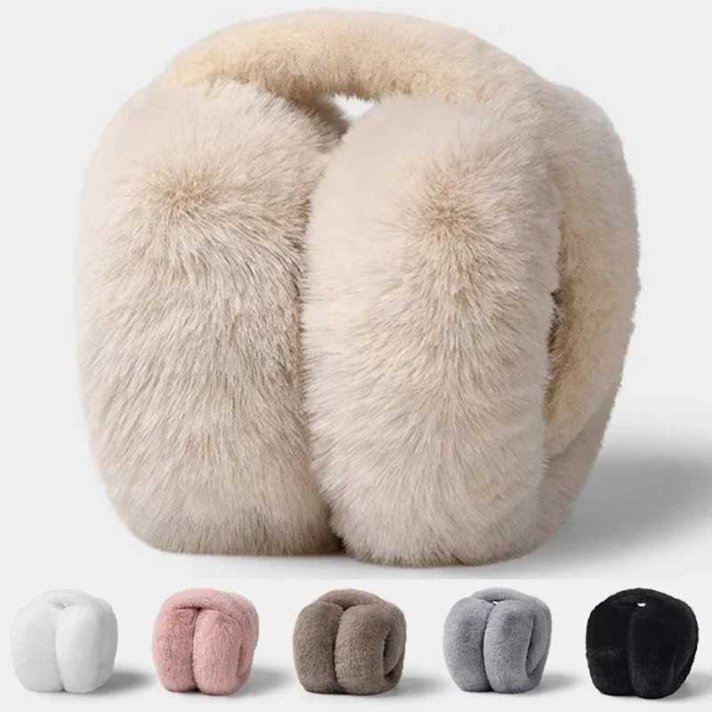 Fashion Winter Earmuffs for Women Men Soft Ear Warmer Plush Solid Color Adjustable Foldable Ear Muffs Earfl Earmuffs GiftsXJ241126