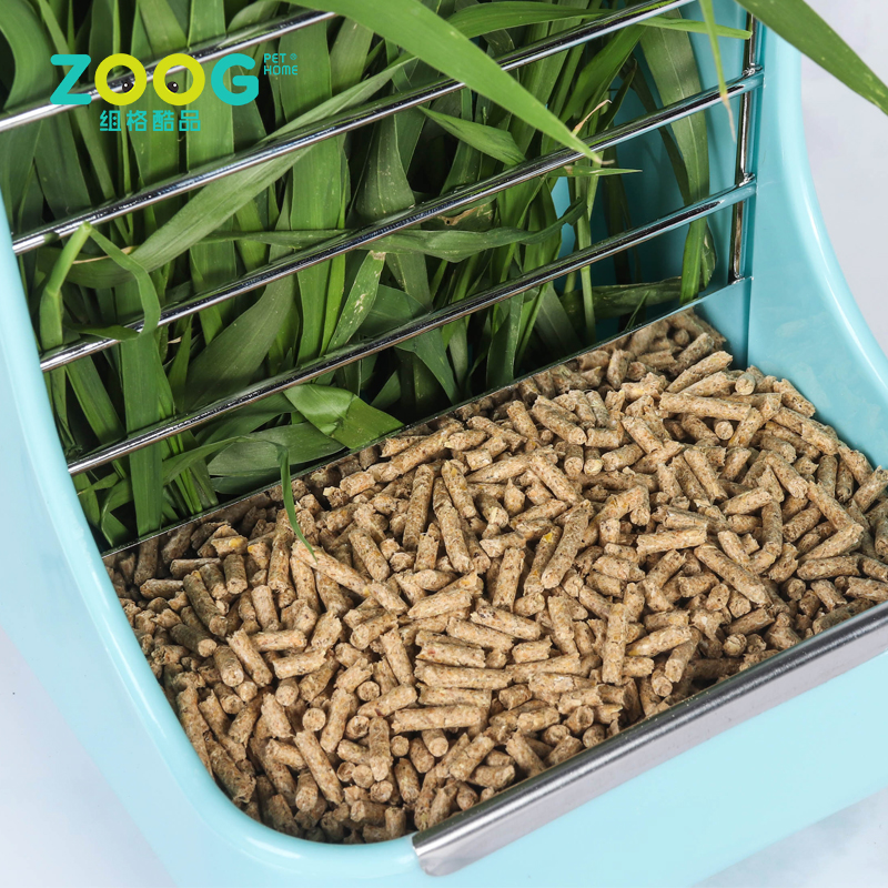 Hay and Food Feeder Bowls Manger Rack for Rabbit Guinea Pig Chinchilla and Other Small Animals