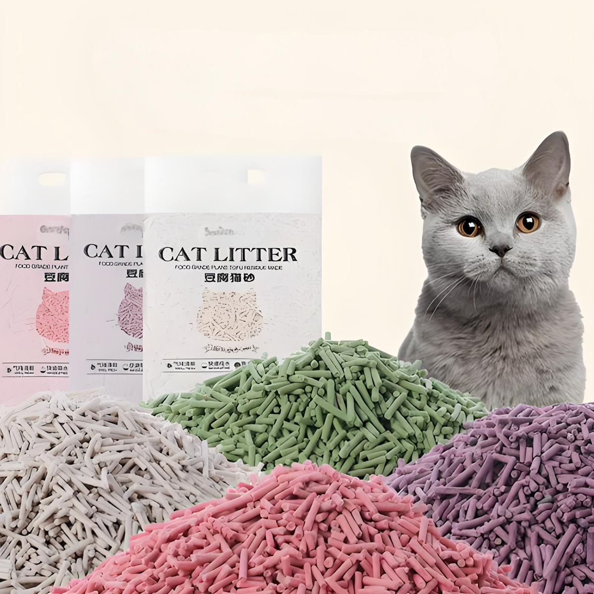OEM Premium Easy Clean Plant Degradable Cat Litter Tofu strong clumping tofu cat litter Wholesale 6L Cat Sand