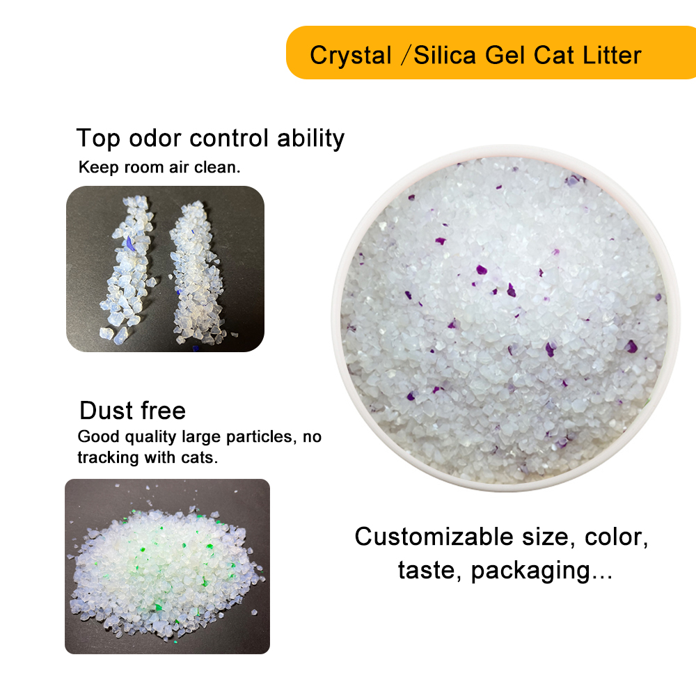 OEM Ultra Fresh Micro Crystals Cat Litter Silica Gel Cat Litter Superior Odor Control Low Dust bulk crystal silica gel litter