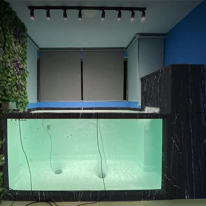 indoor large glass window cheap prices fiberglass frp fish tank water commercial filter pump aquarium koi fish tank