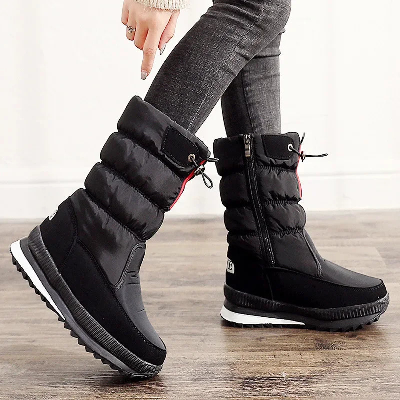 Womens Faux Fur Ankle Boots Chunky Platform Waterproof Snow Boots Women Silver Thick Plush Warm Winter Boots Shoes Woman 241126