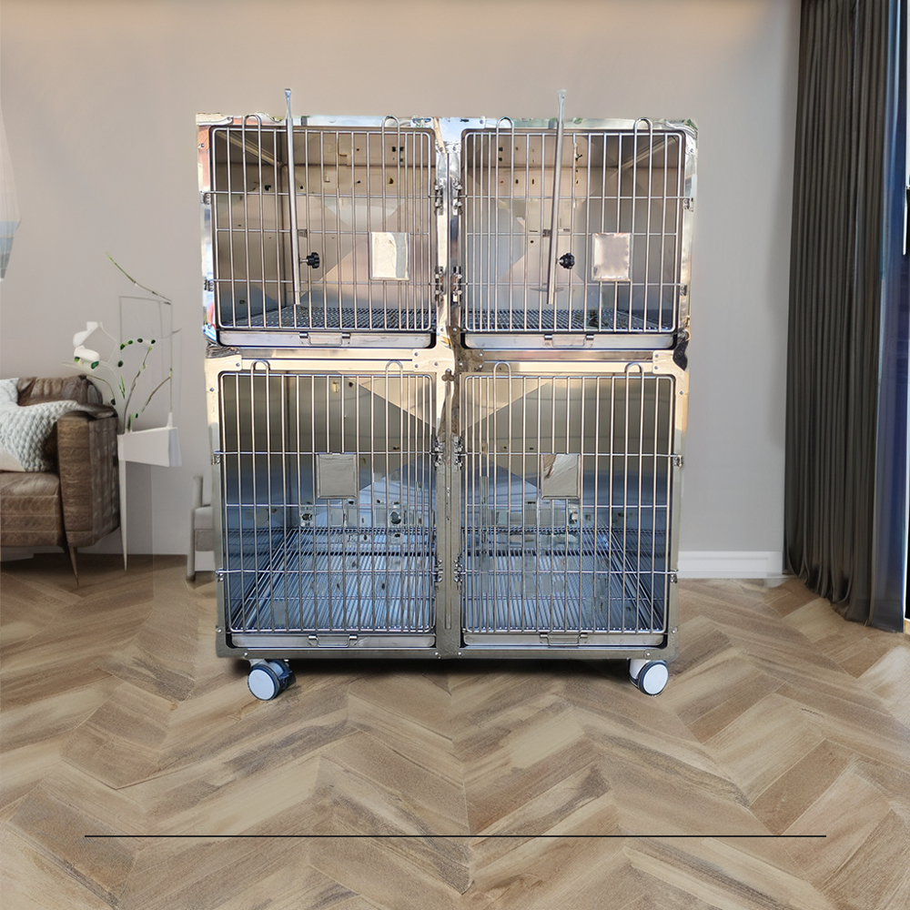 High Quality Breathable Pet Kennel Cage Dogs Cats Veterinary Clinic Carrier Snap Button Closure Featuring Steel Wood-Plastic