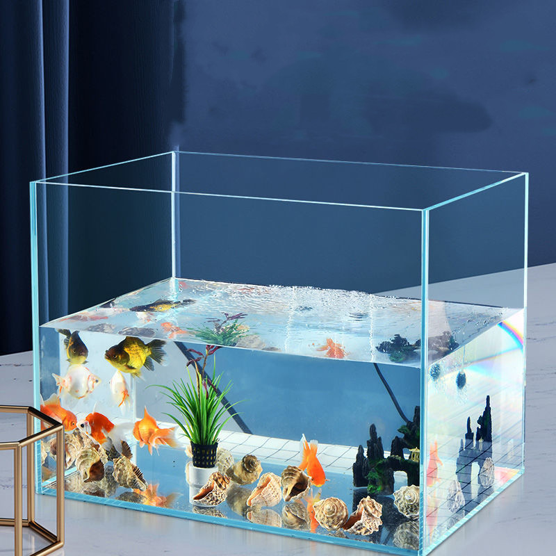 Mini Super Transparent Glass Landscape Aquarium Desktop Small Fish Tank