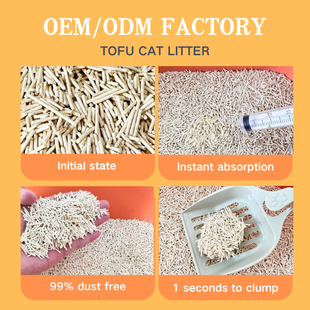 factory 6l 2.5kg 1.5mm 2.0mm cai litter sand for tofu cat litter Cat Tofu Litter
