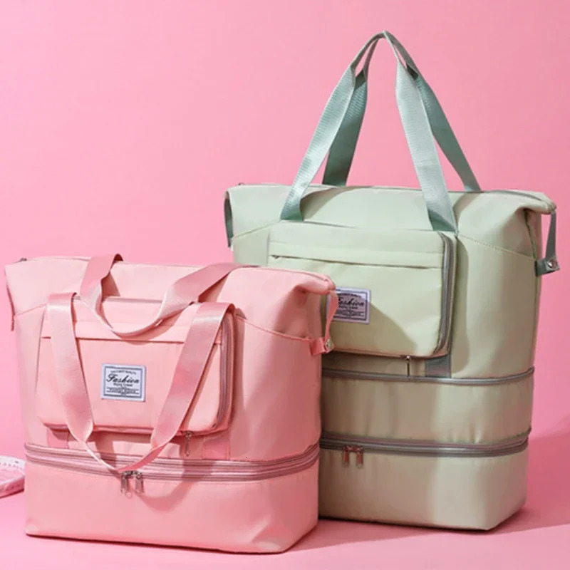 Waterproof Portable Travel Bag Expandable Handbag Nylon Large Capacity Short Distance Luggage Bag Sports and Fitness Bag 241114