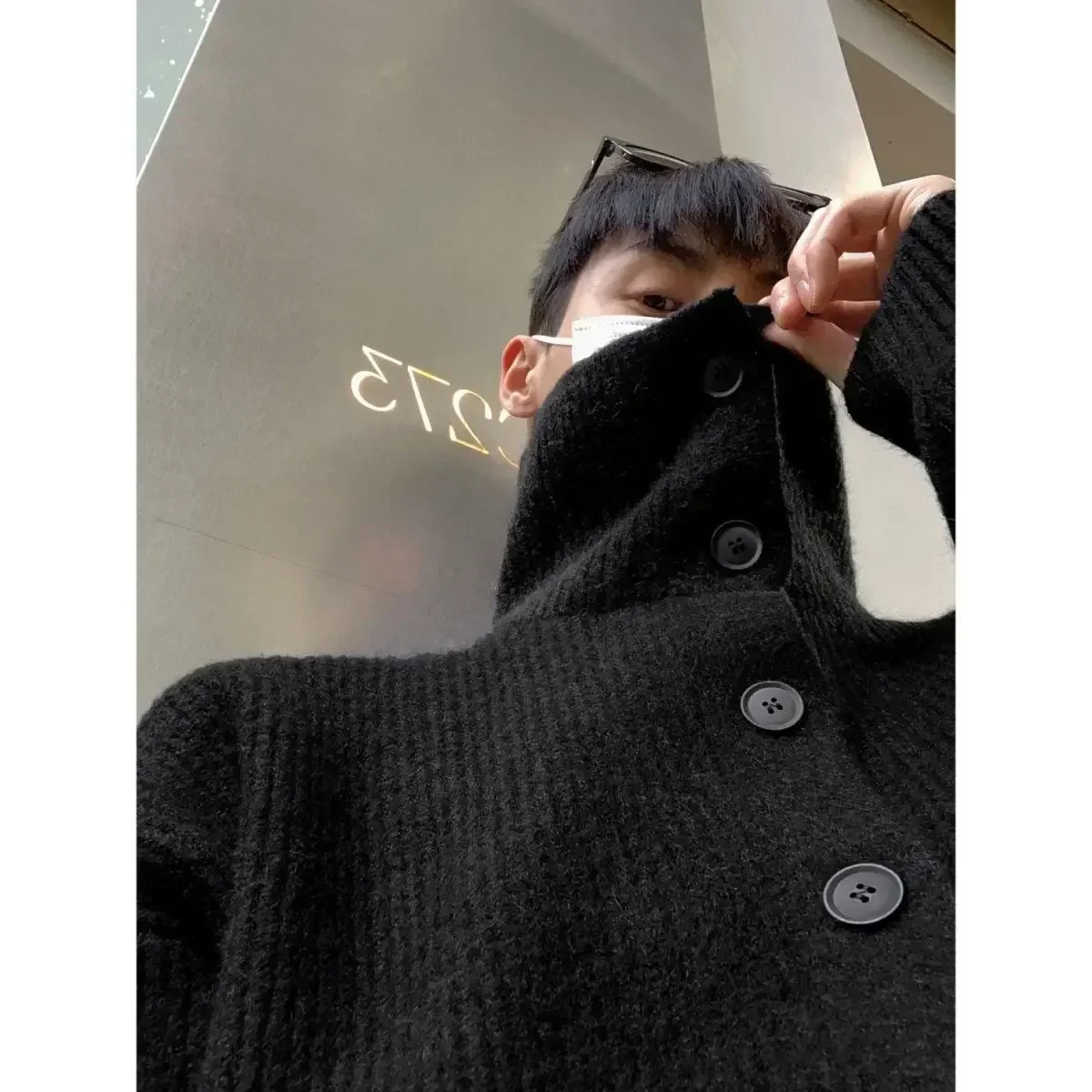 Korean style niche automatic and winter button mens and womens knitted sweaters cardigans woolen sweaters trendy loose casual sweaters outerwear Y2K 2