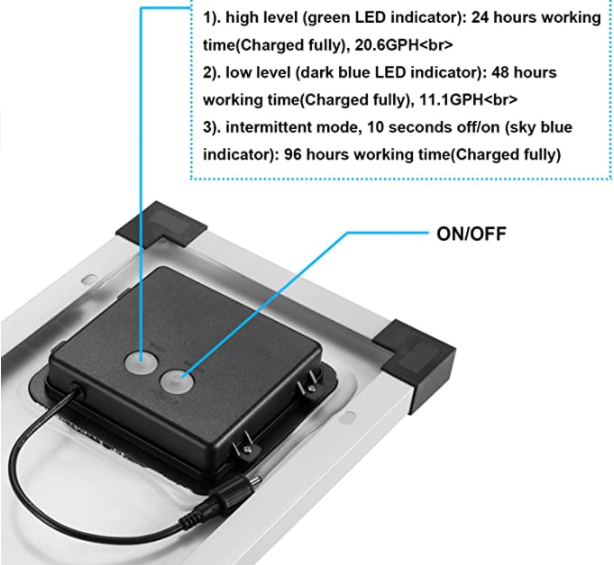 Solar Air Aerator Kit Battery with Air Hose and Bubble Rock Pond Aerator Bubble Submersible Oxygenator for Fish Tank Pond