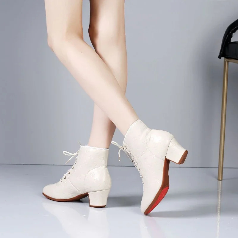 Cowboy dance boots womens jazz dance shoes high-quality soft high heels womens ballroom modern shoes womens dance shoes 3/5CM 241126