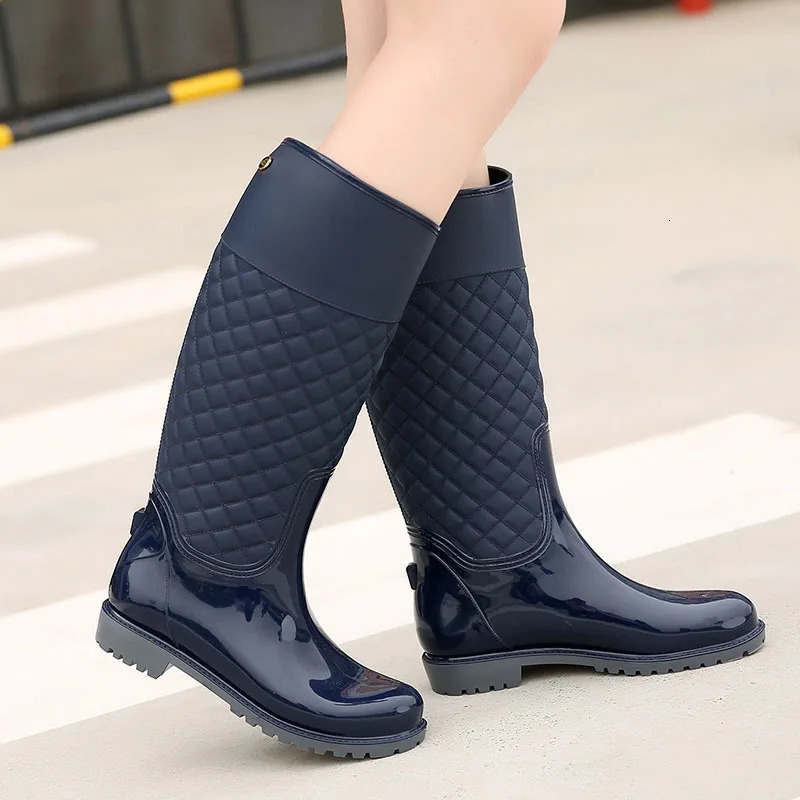 Comemore Winter Long sleeved Rain Boots Womens Rain Boots Outdoor Rubber Water Boots Womens Galoshe Free Delivery 241126
