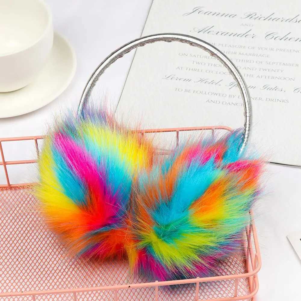 Ear Muff Winter Warm Fluffy Earmuffs Faux Fur Ear Muff Dazzle Color for Women Girls Christmas Outdoor Ear WarmersXJ241126