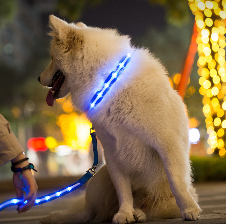 UMIONE High Quality Flashing IPX7 Waterproof USB LED Dog Safety Lighted Dog Collar Rechargeable LED Dog Collar