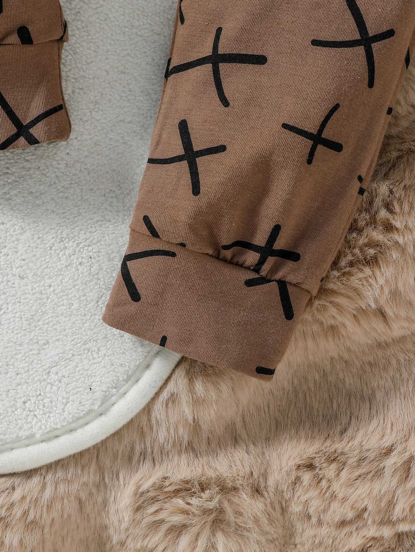Clothing Sets 0-18months Baby Boy Cotton Soft Clothing Set Fox Animal Print Long Sleeve Top Romper+Long Pants Infant Spring fall Outfits H241126