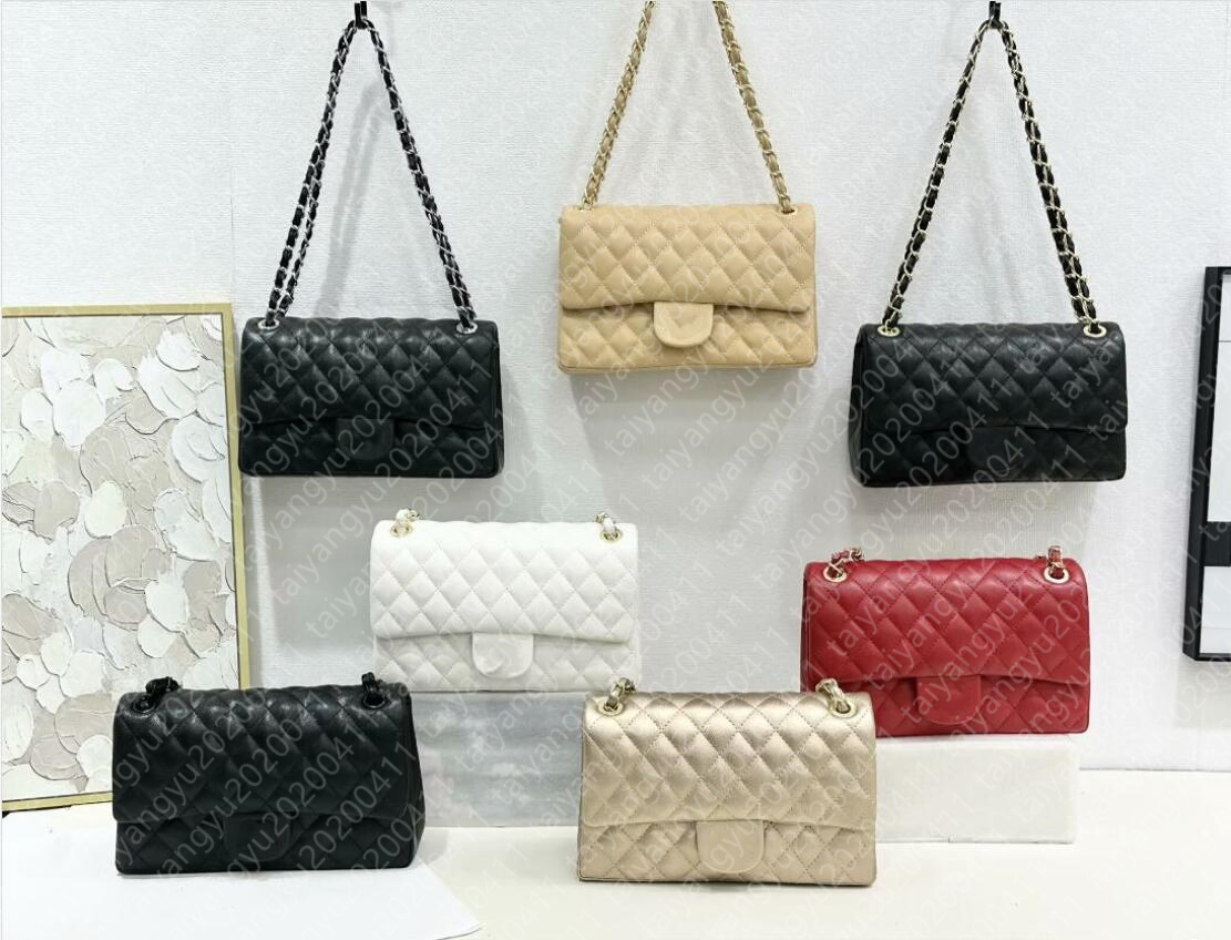 2025 high shoulder crossbody Classic Caviar Flap Bag mirror quality white bags designer black purse tote bag pink womens handbag