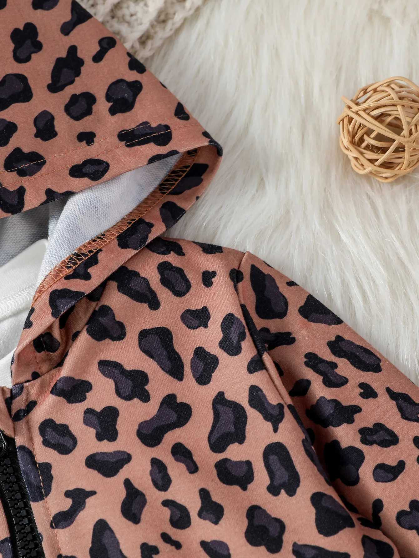 Clothing Sets Baby Girls Spring Fall Clothes Set 6m-3Y Toddler Long Sleeve Hoodies Leopard Long Pants Infant Casual Outfits H241126