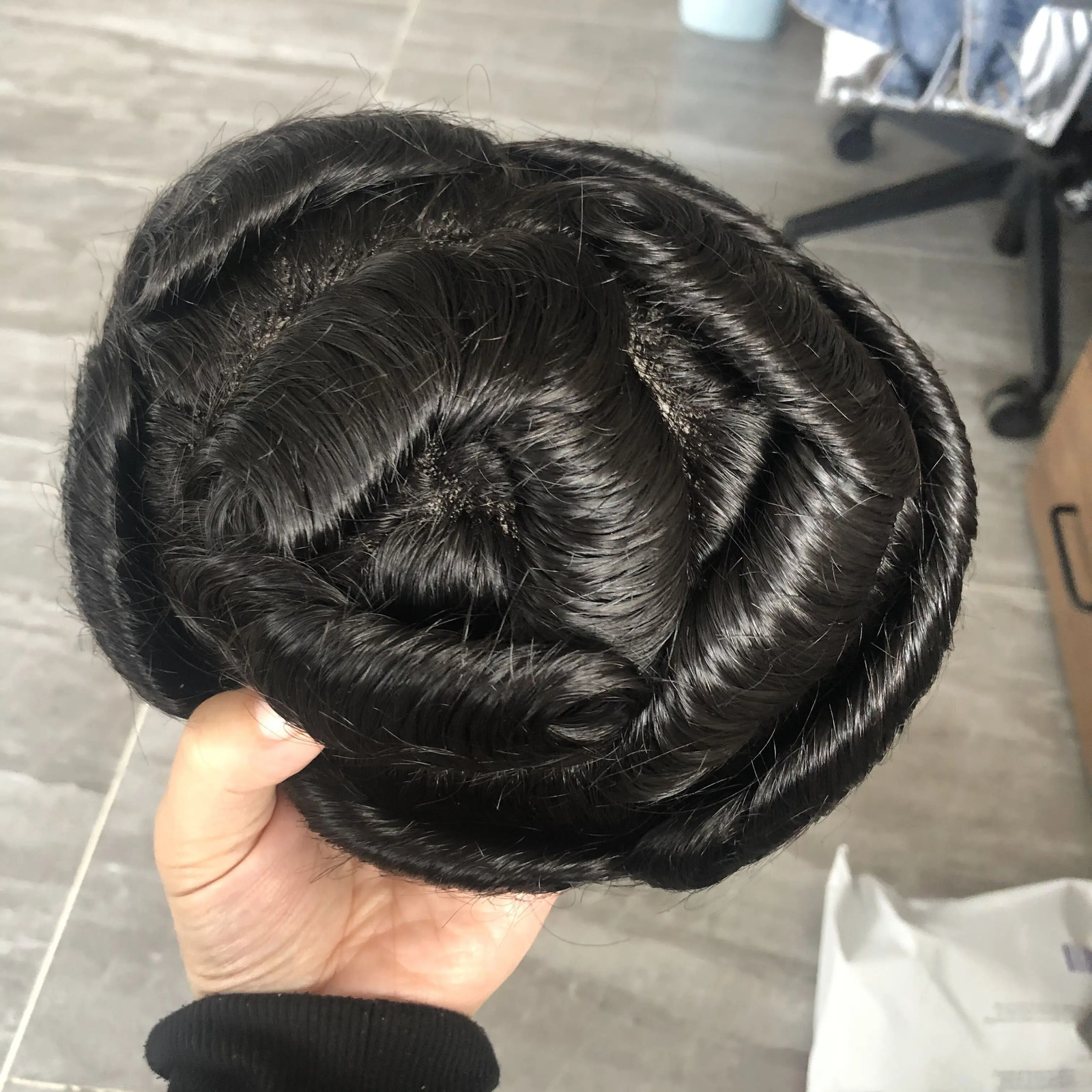 Natural Hairline Mens Toupee Durable Thin Skin Full Pu Base Male Human Hair Wigs Ash Brown Straight Man Hair System Prosthesis 241125