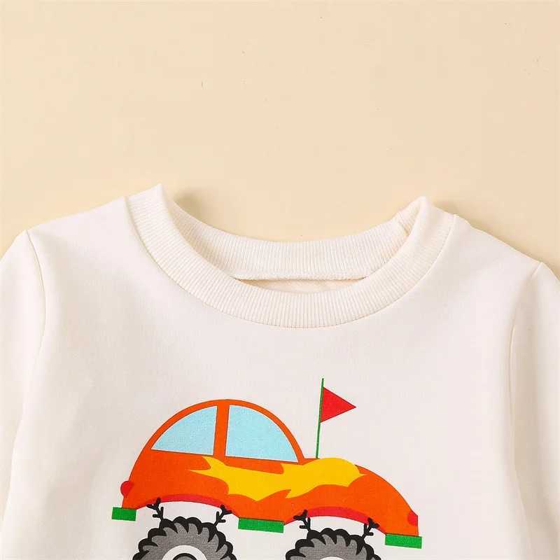 Clothing Sets Toddler Boy 2-Piece Autumn Set with Long Sleeve Vehicle Print Sweatshirt and Loose Trousers - Kids Fall Clothing H241126