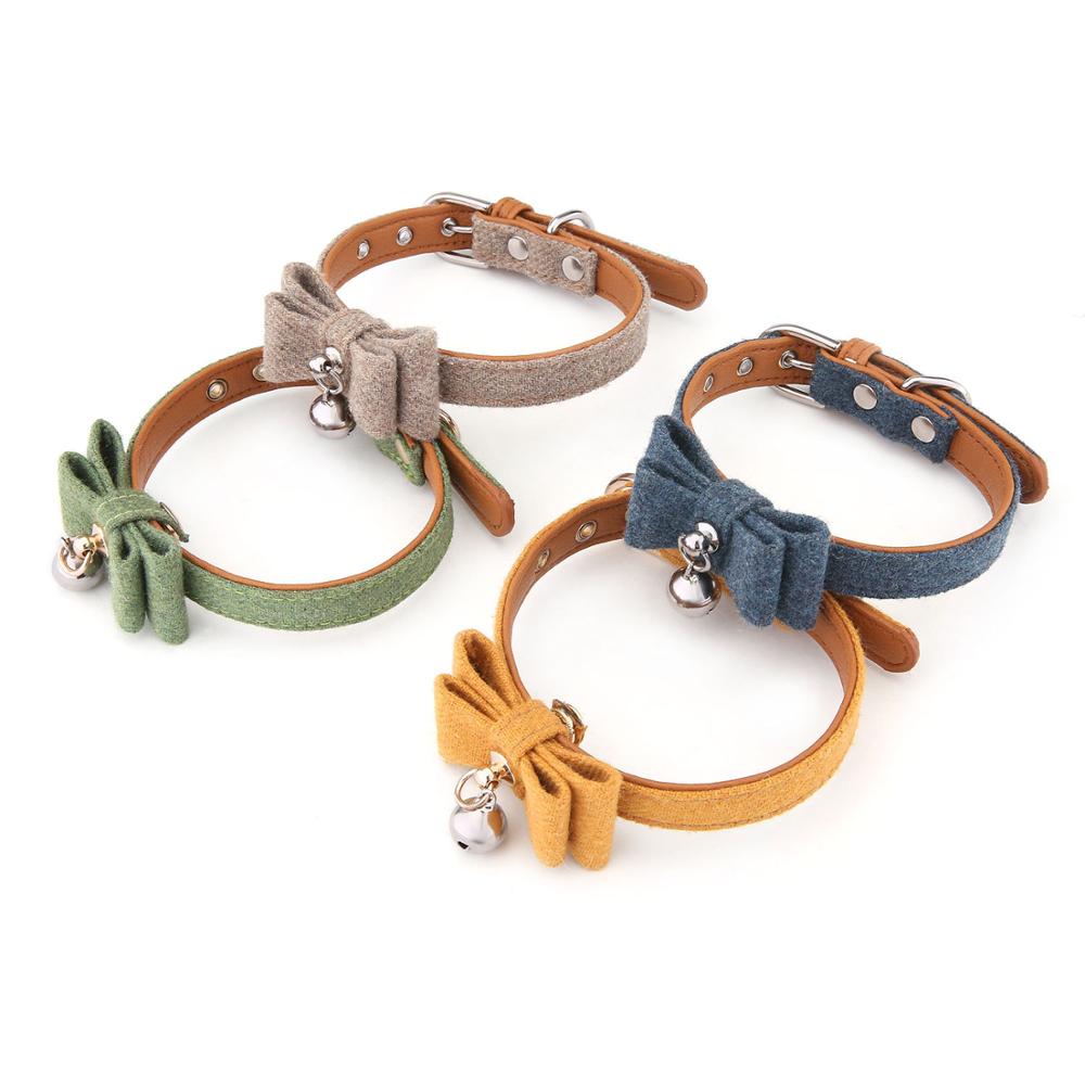 New cat bow tie pet collar dog collar with bell