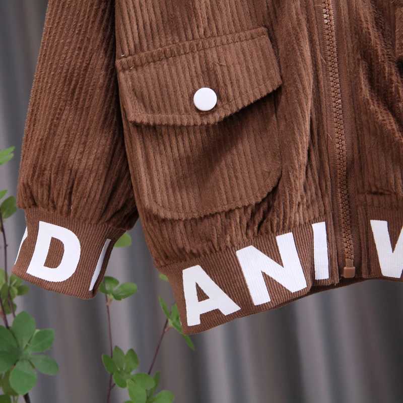Clothing Sets Spring Baby Boys Clothing Set Corduroy Zipper Jacket Coat + Pants 2Pcs For 1-5 Years Kids Casual Outifts Children Tracksuit H241126