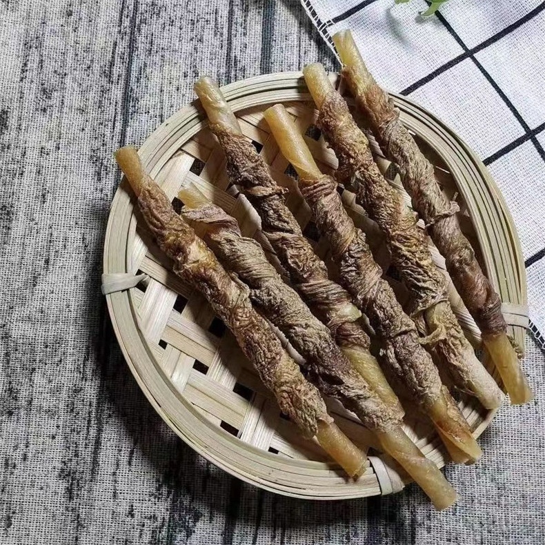 Wholesale bulk dried pet snacks Duck wrapped in cow skin Clean teeth nutrition Dry dog treats dog food Dog snacks