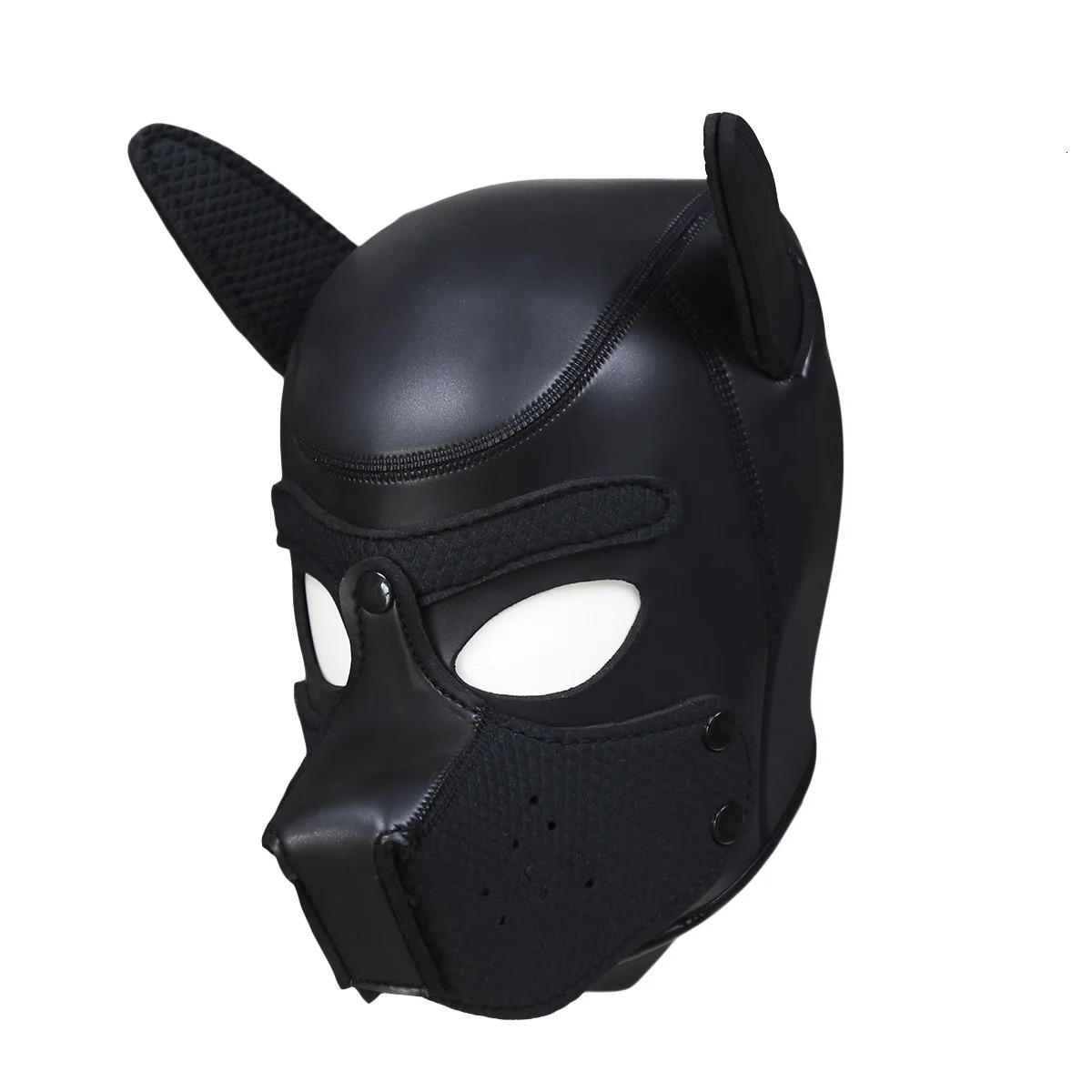 Fetish Head Mask BDSM Bondage Restraints Leather Pet Role Play Erotic Latex Rubber Dog Hood Mask Puppy Cosplay For Adult Games 240419