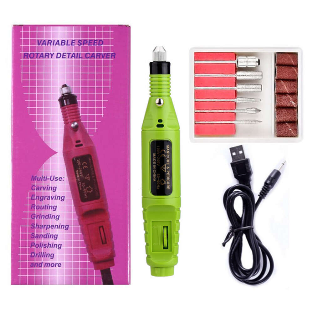 Electric Nail Drill Machine Art Salon Manicure File Polish Tool+6 Bits Pedicure 20000RPM Herramienta De Pulido De Lima De Manicura Taladro Electrico P