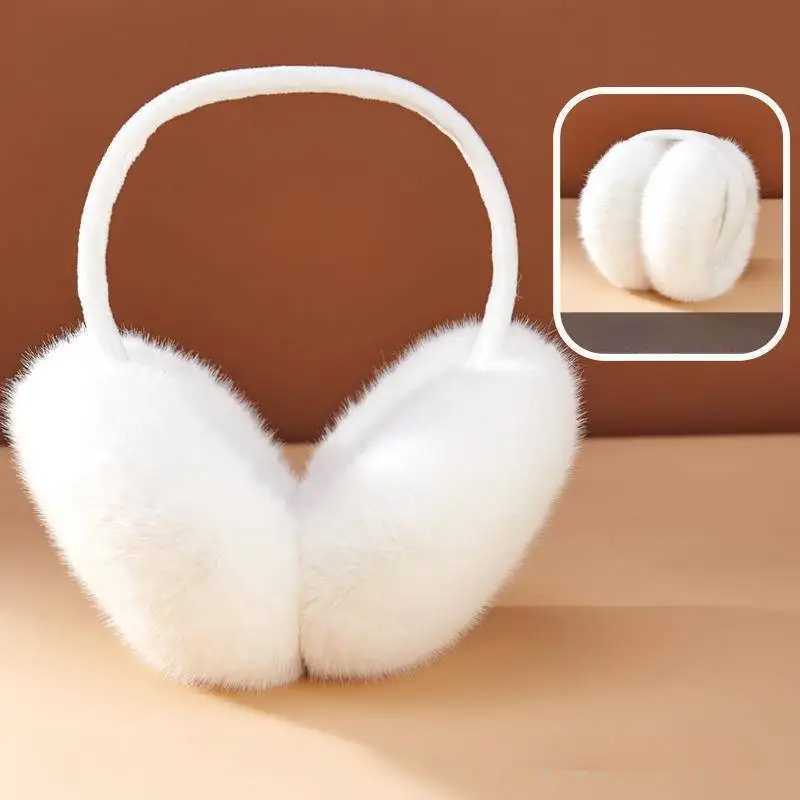 Winter warm folding earmuffs solid color thick earmuffs anti cold plush earmuffs W241126