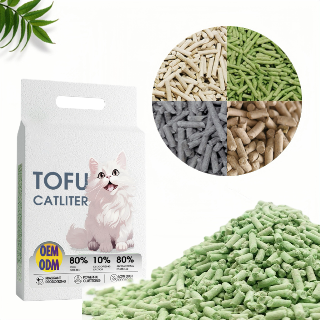 Biodegradable Tofu Cat Litter Eco-Friendly Corn Starch Based Lavender Flushable Clumping Sand Ingredients Baby Powder Inspired