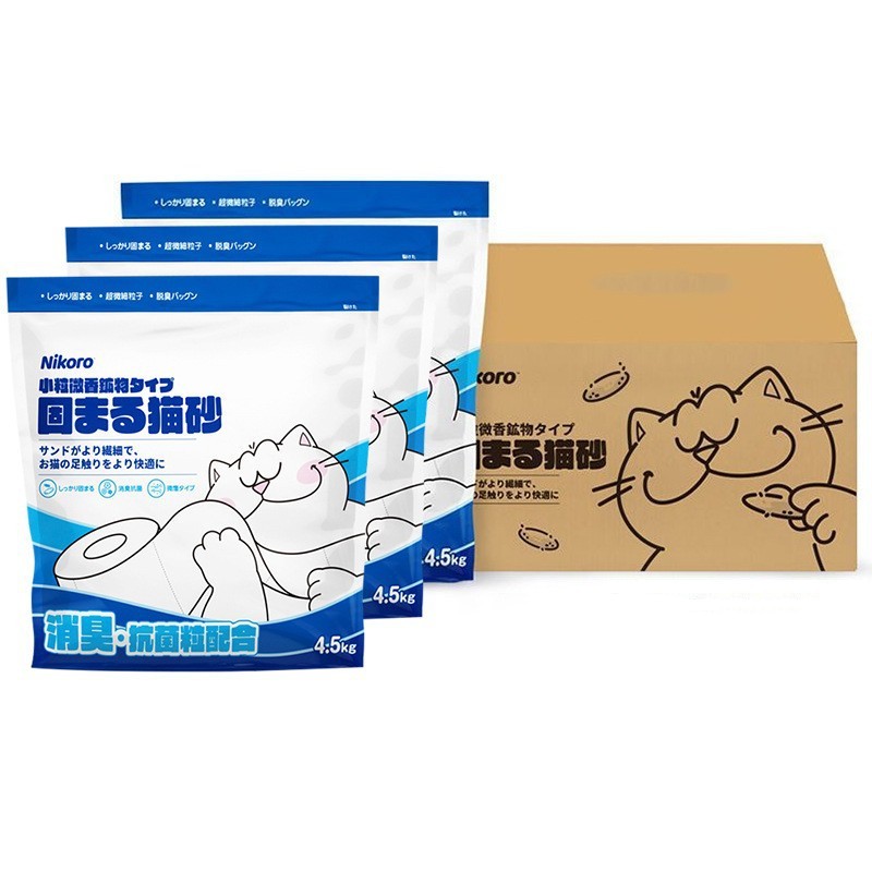 Nikoro Cat Litter Tofu Bentonite Mixed Sand Cherry Blossom Original Jasmine Dust-free and easy clump deodorizing cat litter