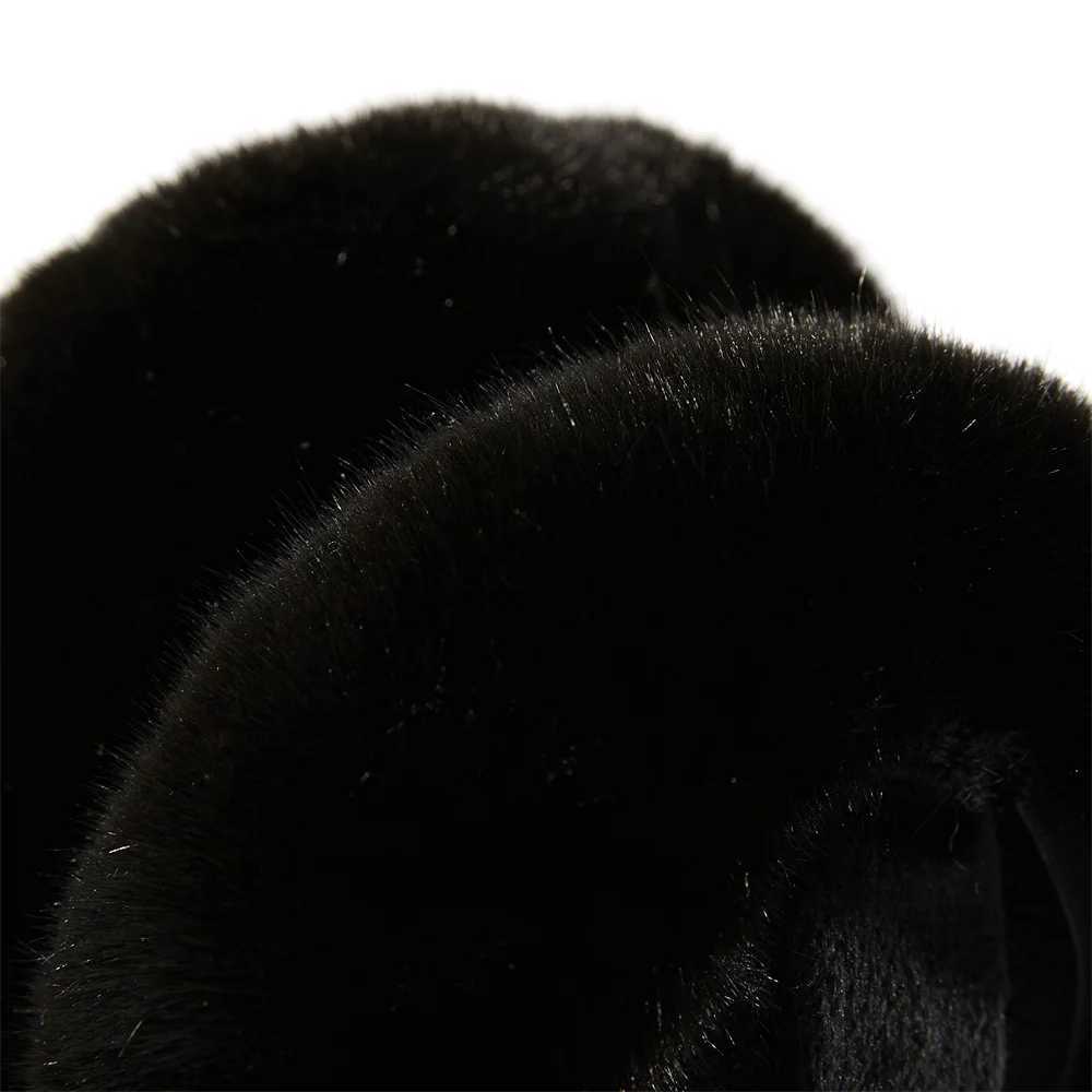Cute Plush Black Bat Wing Warm Earmuffs Gothic Womens Lolita Dark Girl Warmer Muff Fold Ear Cover ly Halloween AccoriesXJ241126
