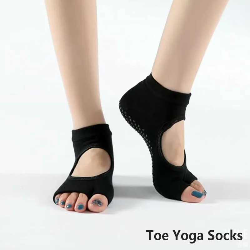 Womens double toe yoga socks anti slip sports cotton Pilates socks fast drying ballet professional dance socksXJ250418