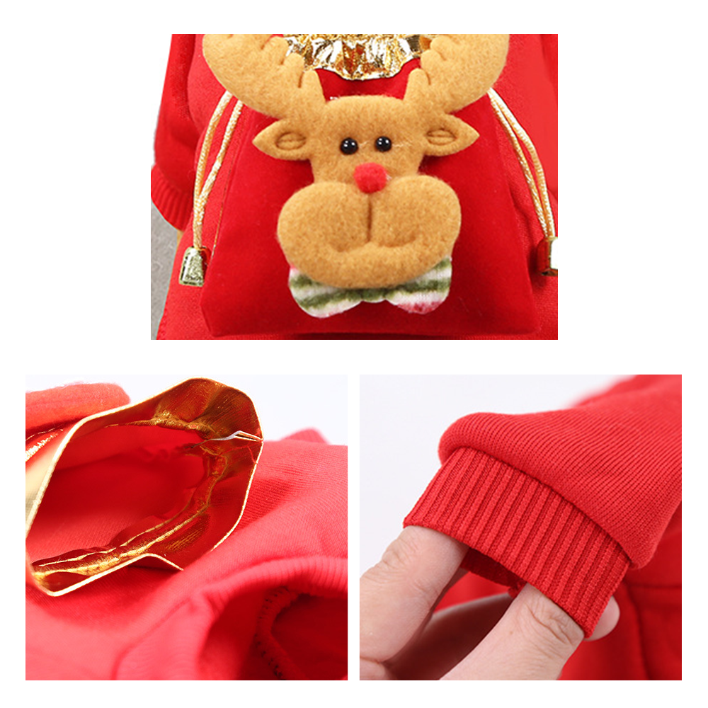 Plush Christmas Pet Clothing Suitable For Dogs Cats Fancy Holiday Pet Clothes With Christmas Tree Deer Santa Clause Design